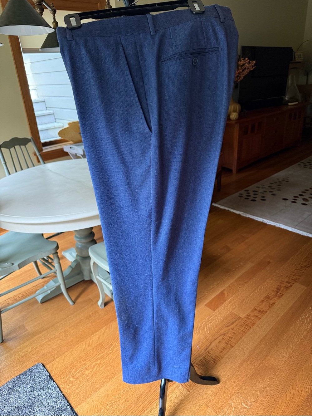 Santorelli Men's Slate Blue Dress Pants - Slim Tailored